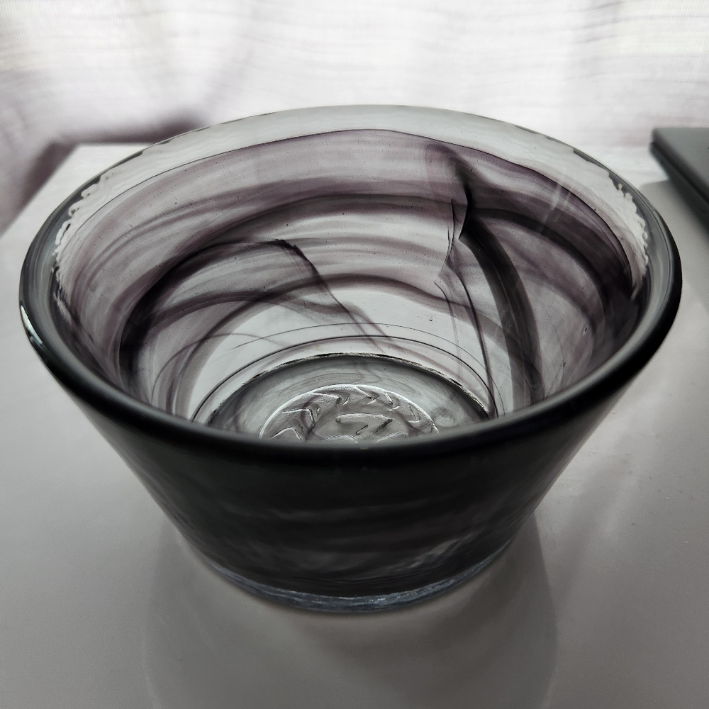Kosta Boda Purple Swirl Bowl